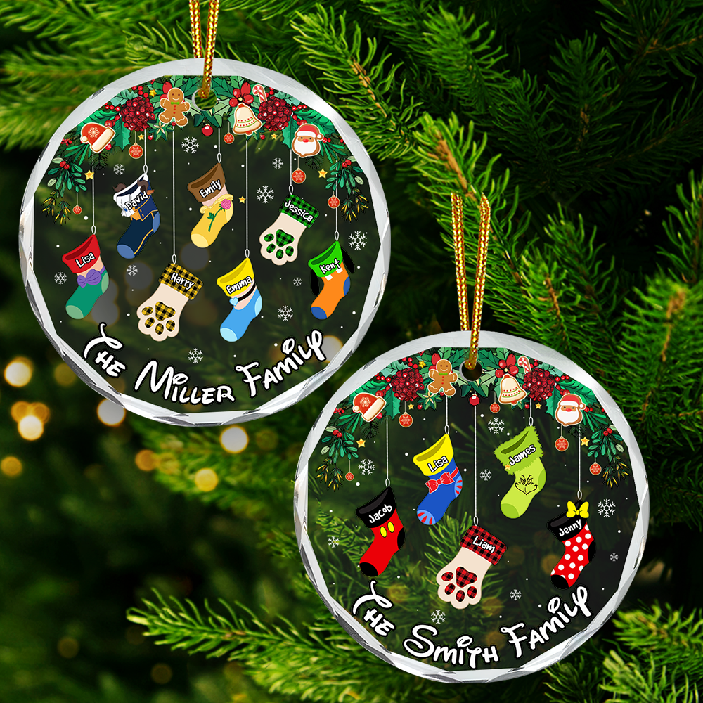 Personalized Family Christmas Ornament - Custom Stockings Design Ornament PopCulturePrints