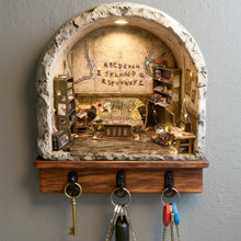 Load image into Gallery viewer, “Home is Where the Keys Are” - Personalized Key Hanger for Fans Wood Sign PopCulturePrints
