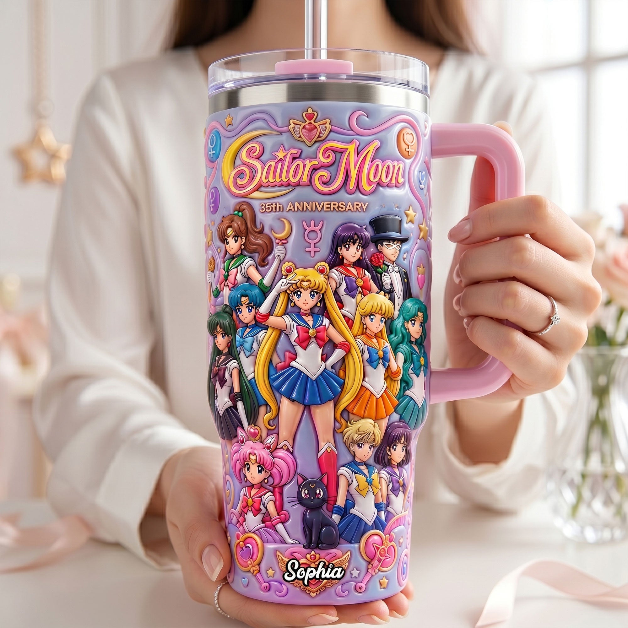 Sailor Moon 35th Anniversary Cosmic Guardians 40oz Tumbler - Personalized Gift for Fans