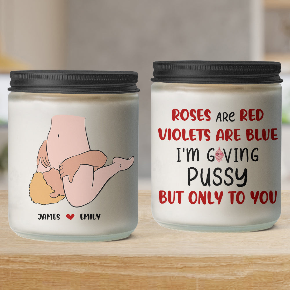Personalized Scented Candle for Couples - Roses Are Red, Violets Are Blue Scented Candle PopCulturePrints
