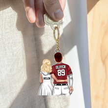 Load image into Gallery viewer, Personalized Baseball Couple Keychain - Unique Gifts for Couples Keychains PopCulturePrints
