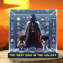 Load image into Gallery viewer, The Best Dad in the Galaxy - Personalized Acrylic Plaque Gift for Dads, Grandpas &amp; Fathers Shaped Plaques PopCulturePrints
