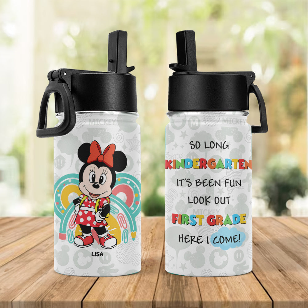 Personalized Minnie Mouse Graduation Kids Water Bottle