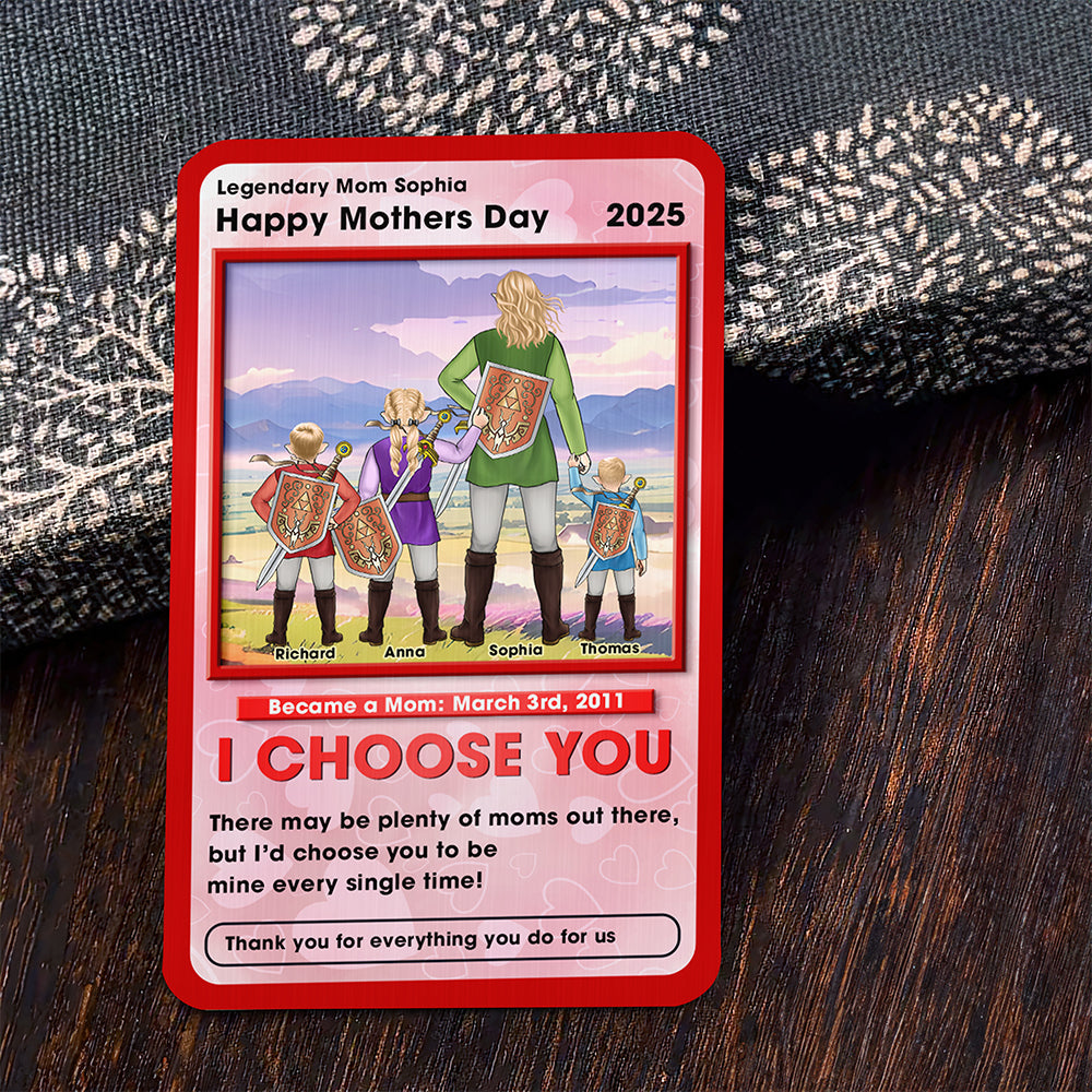 "I Choose You" - Personalized Wallet Card for Mom - Unique Gift for Mother's Day Wallet Card PopCulturePrints