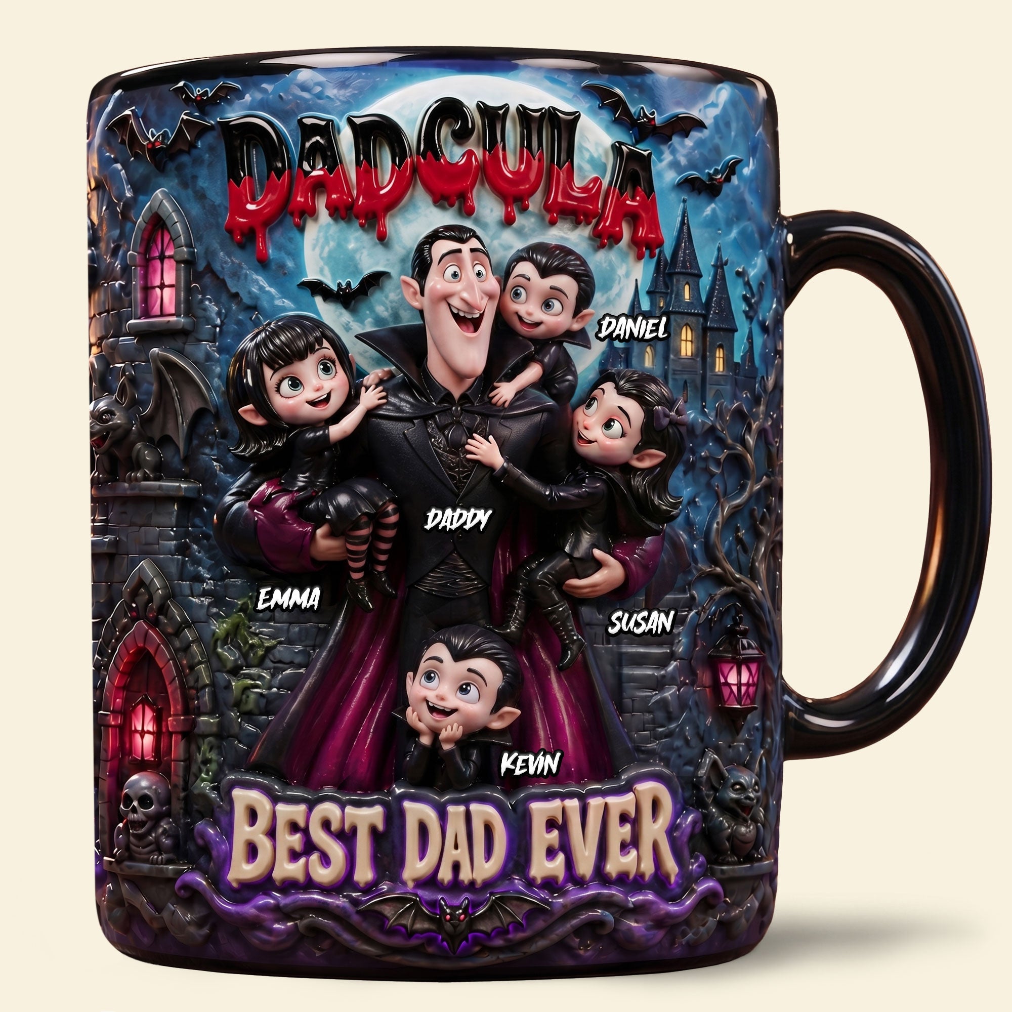 Best Dad Ever: Cool Dracula Dad Magic Mug - Personalized Gift for Dad Coffee Mug PopCulturePrints