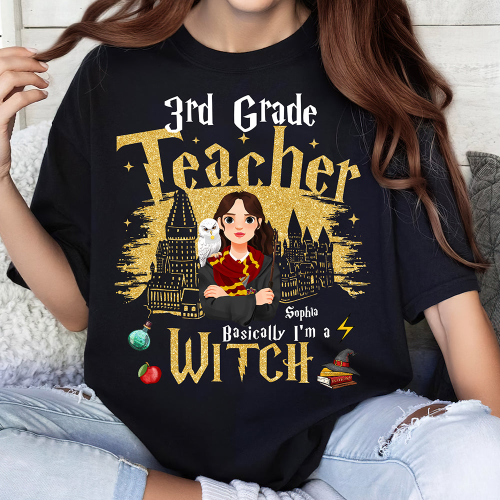 Personalized 3rd Grade Teacher Wizard Themed T-Shirt