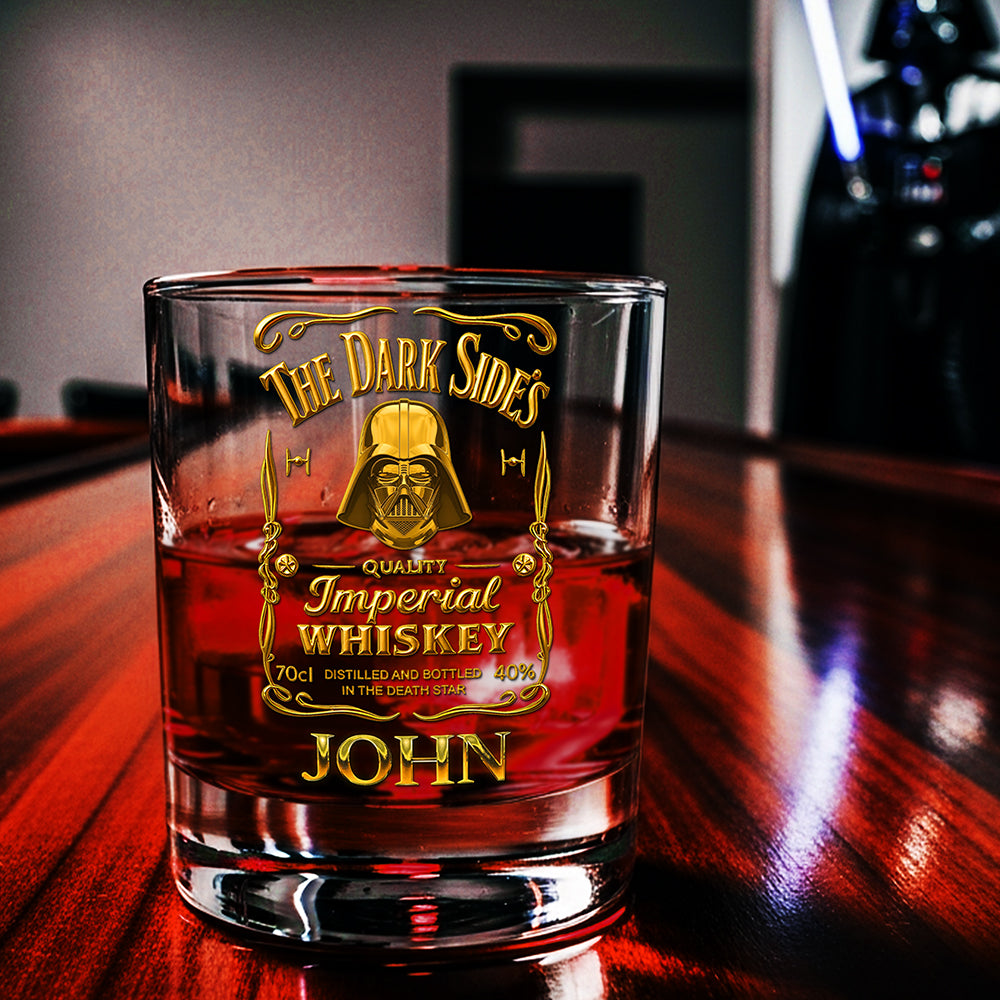 The Dark Side Whiskey Glass - Custom Personalized Gift for Galaxy Lovers Whiskey Glass PopCulturePrints