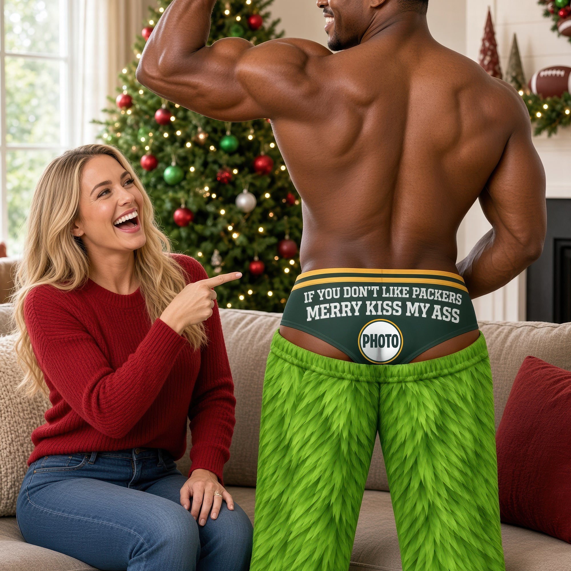 Merry KissMyAss Pajama Pants - Personalized Naughty Gift for Fun-Loving Friends