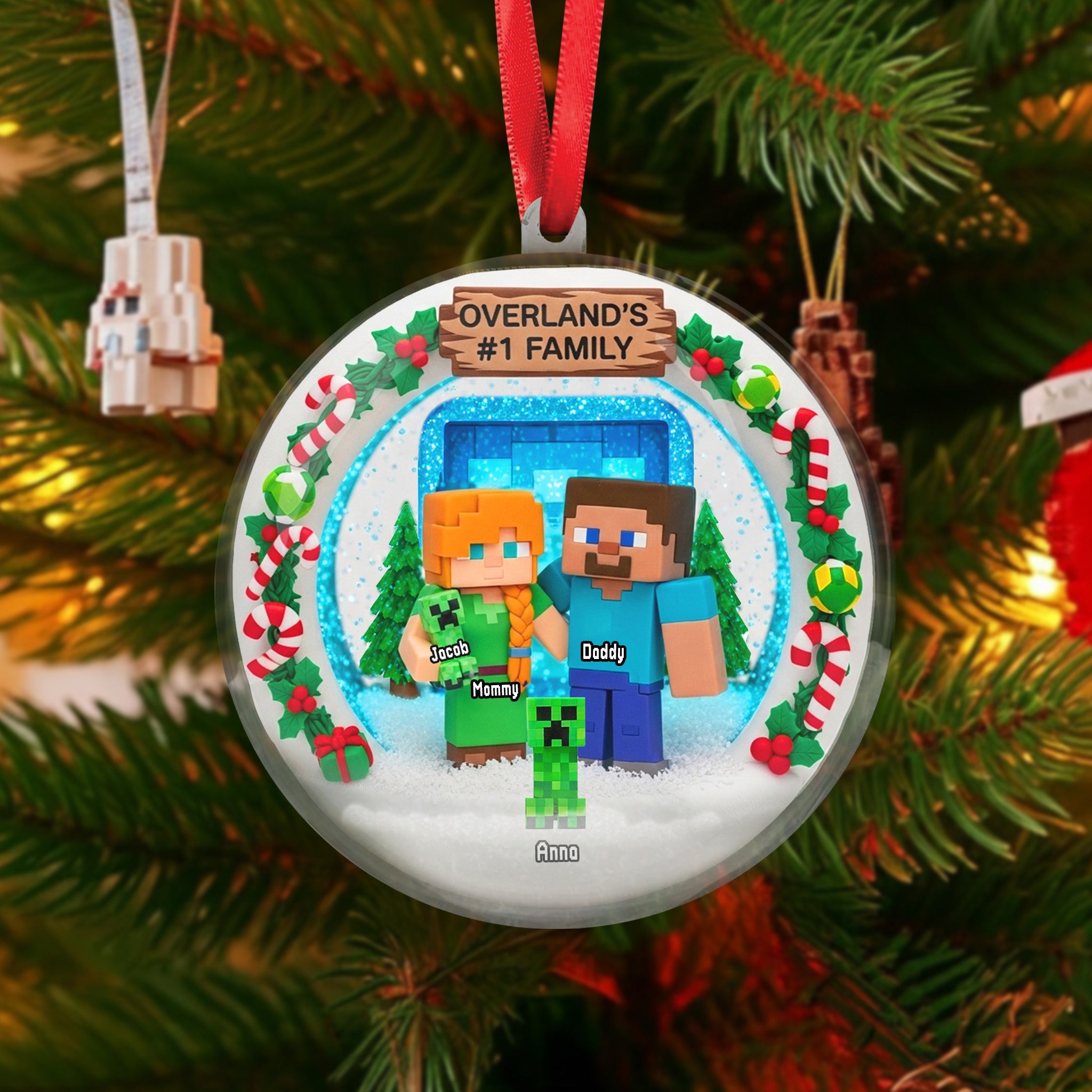 Celebrate Family Moments - Personalized Snow Globe Ornament - Unique Gift for Christmas Ornament PopCulturePrints