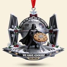 Load image into Gallery viewer, "Join the Dark Side with Delicious Cookies!" - Personalized Christmas Ornament - Gift for Star Wars Fans, Family, and Friends
