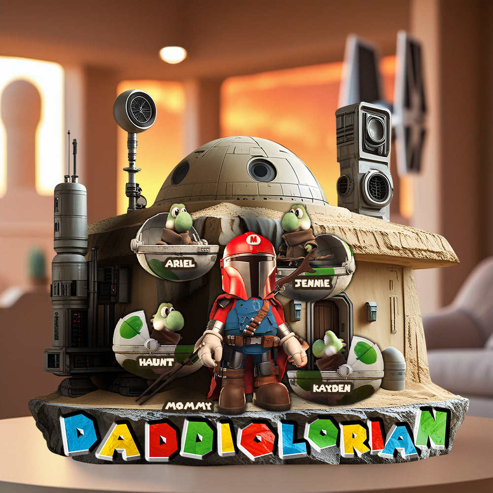 DaddioLorian: A Personalized Galactic Tribute - Custom Plaque for Dads Shaped Plaques PopCulturePrints