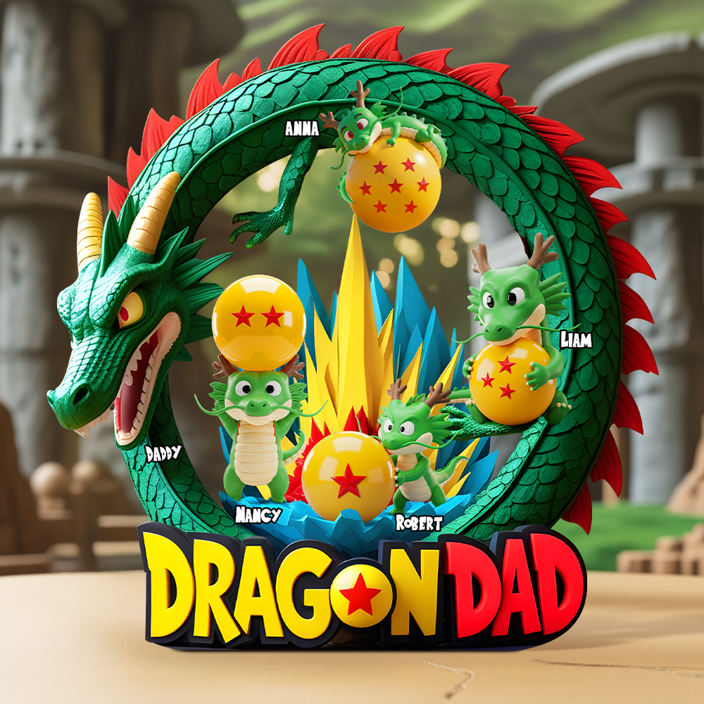 Dragon Dad - Personalized Gifts for Dads Who Love Adventure Shaped Plaques PopCulturePrints