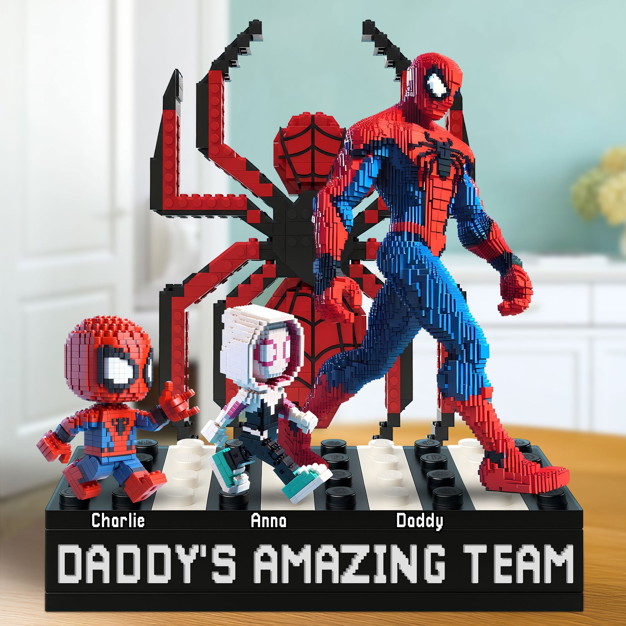 "Daddy's Amazing Team" - Customized Plaque for Dad, Grandpa, and More Shaped Plaques PopCulturePrints