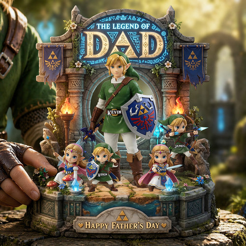 “The Legend of Dad” – Personalized Acrylic Plaque for Fathers Day - Unique Gift for Dad & Grandpa Shaped Plaques PopCulturePrints