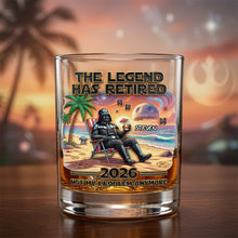 Load image into Gallery viewer, The Legend Has Retired - Personalized Round Glass for Star Wars Fans Glass PopCulturePrints
