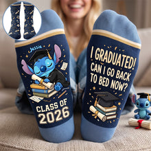 Load image into Gallery viewer, Celebrate Your Achievement – Adorable Graduation Character Middle Tube Socks | Personalized Gift for Graduates
