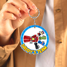 Load image into Gallery viewer, Custom Super Dad Keychain: Daddy&#39;s Team Keychains PopCulturePrints
