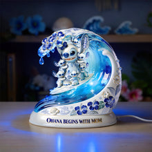 Load image into Gallery viewer, "Ohana Begins with Mom" - Personalized Light Box Gifts - Ideal for Mom, Grandma, and Loved Ones Light Box PopCulturePrints
