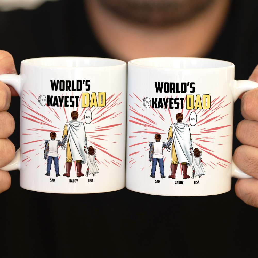 Personalized World's Greatest Dad Mug - Custom Names for Dad Coffee Mug PopCulturePrints