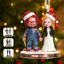 Load image into Gallery viewer, Horror Couple Ornament - Unique Personalized Gift for Couples this Christmas Ornament PopCulturePrints
