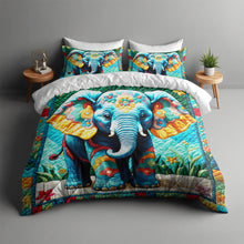 Load image into Gallery viewer, Personalized Elephant Lover Quilt Bed Set Blanket PopCulturePrints
