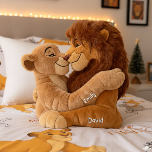 Love is Roaring Together - Personalized Majestic Couple Pillow Pillow PopCulturePrints