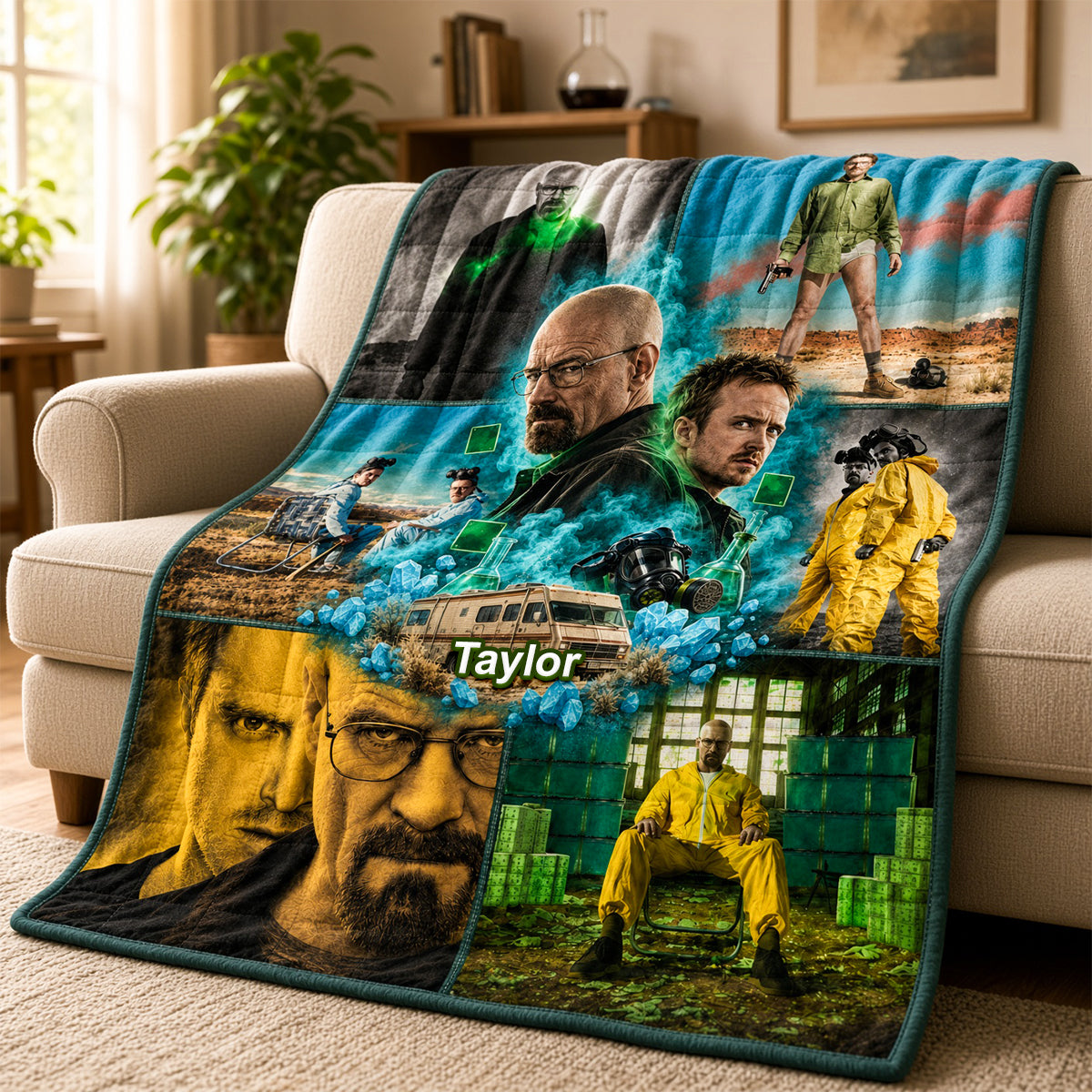"Embrace Your Inner Chemistry with Our Unique Design" - Personalized Chemistry Crime Blanket - Gift for Couples and Fans Blanket PopCulturePrints