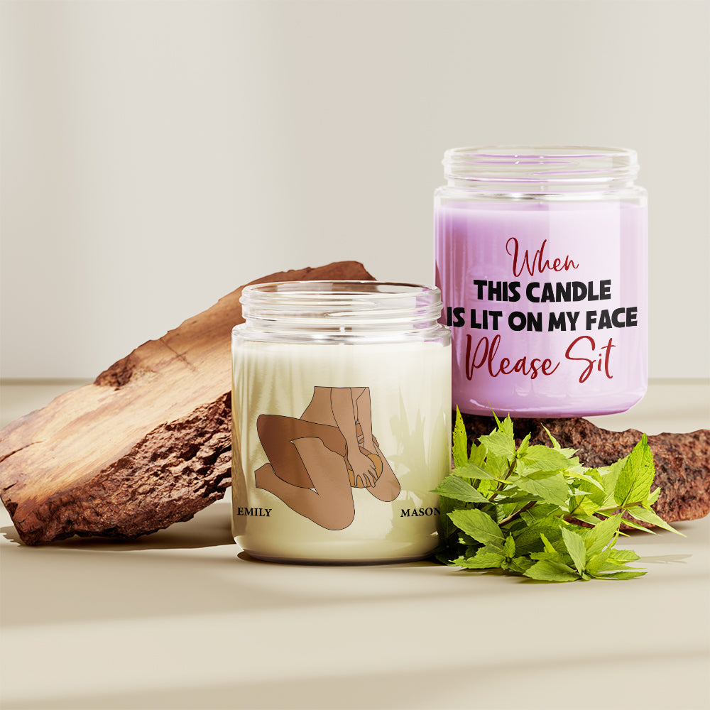 Personalized Couple Scented Candle - When This Candle is Lit, Please Sit Scented Candle PopCulturePrints