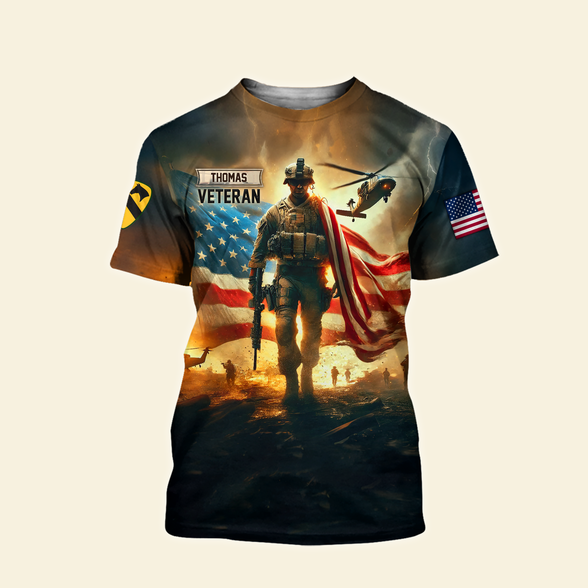“Honor Their Service” - Custom Veteran 3D Shirt - Personalized Gift for Veterans & Their Loved Ones AOP Products PopCulturePrints