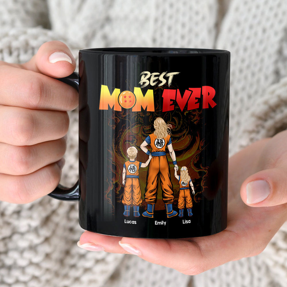 Custom Anime-Themed Best Mom Ever Coffee Mug - Personalized Gift for Mother's Day