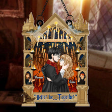 Load image into Gallery viewer, Customizable Wizard Couple Suncatcher Ornament - Enchanting Love
