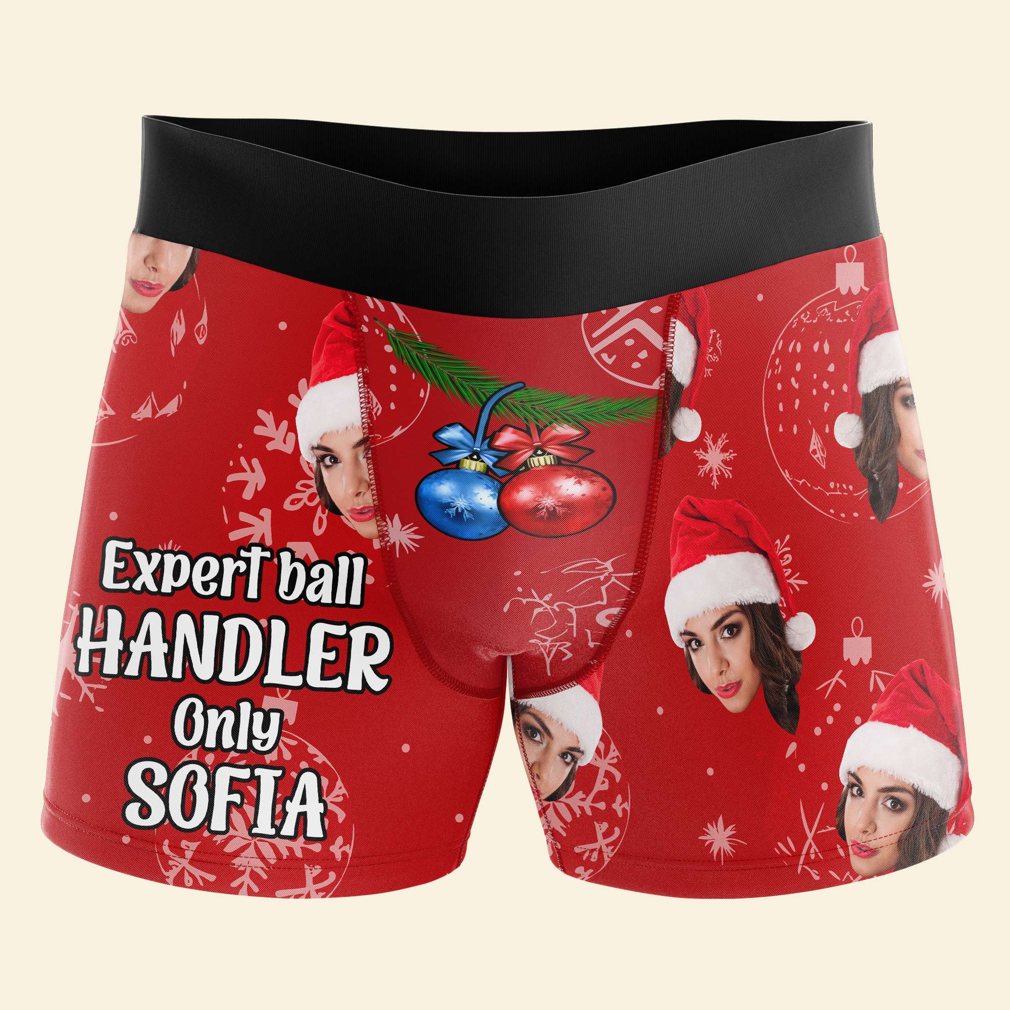Personalized Christmas Boxers - Expert Ball Handler Theme Boxer Briefs PopCulturePrints