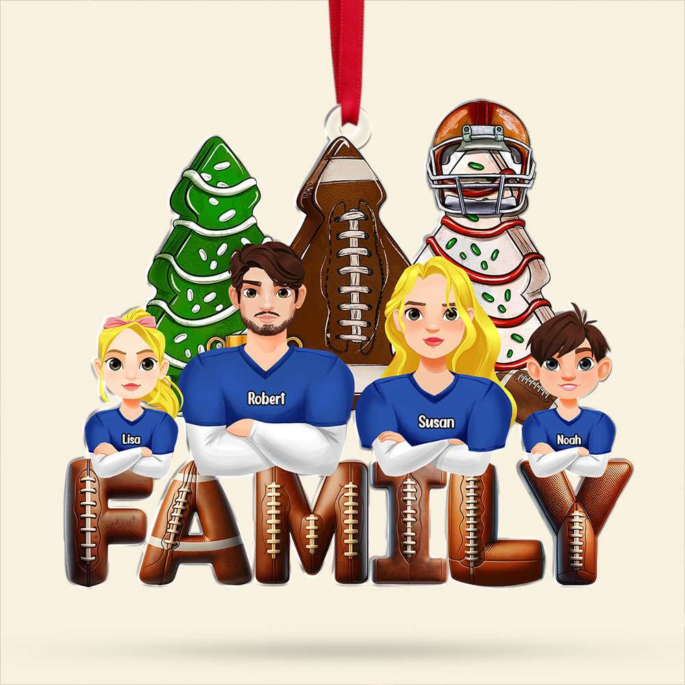 Personalized Family Football Acrylic Ornament Ornament PopCulturePrints
