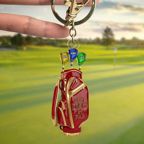 Golf Dad Keychain - A Heartfelt Personalized Gift for Dads Who Love Golf Keychains PopCulturePrints
