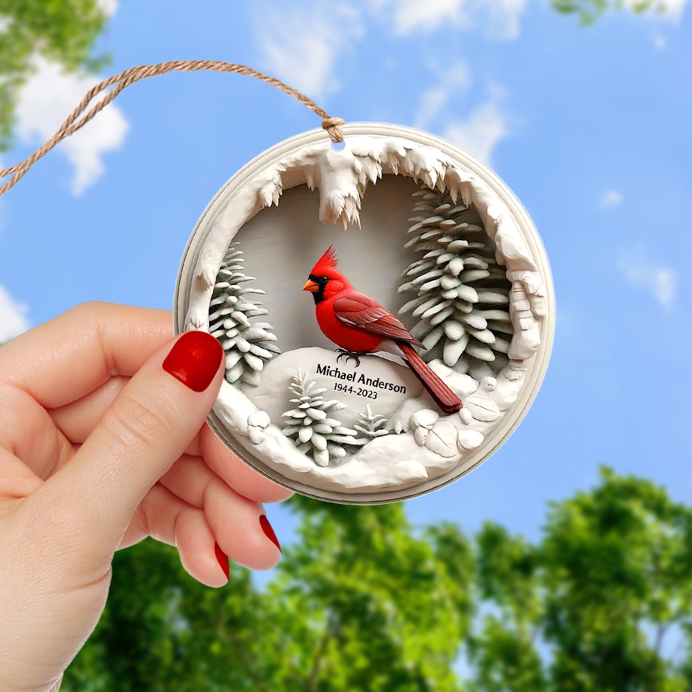 Personalized Cardinal Memorial Ornament for Family Ornament PopCulturePrints