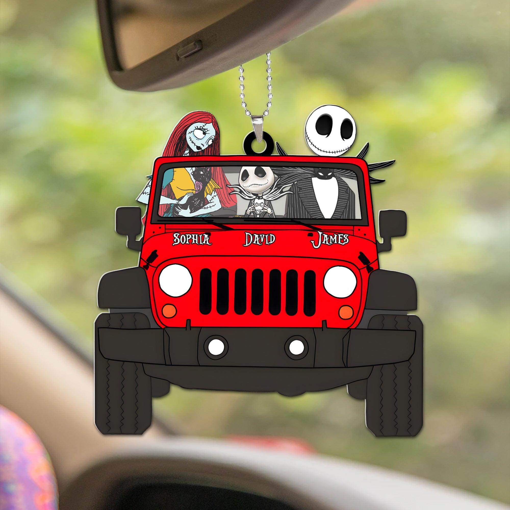 Personalized Family Car Ornament - Halloween Themed