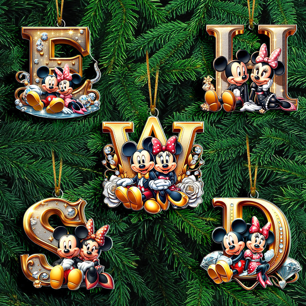 Custom Alphabet Christmas Ornament for Couples - Unique Holiday Gift | Valentine's Day Gifts Ornament PopCulturePrints