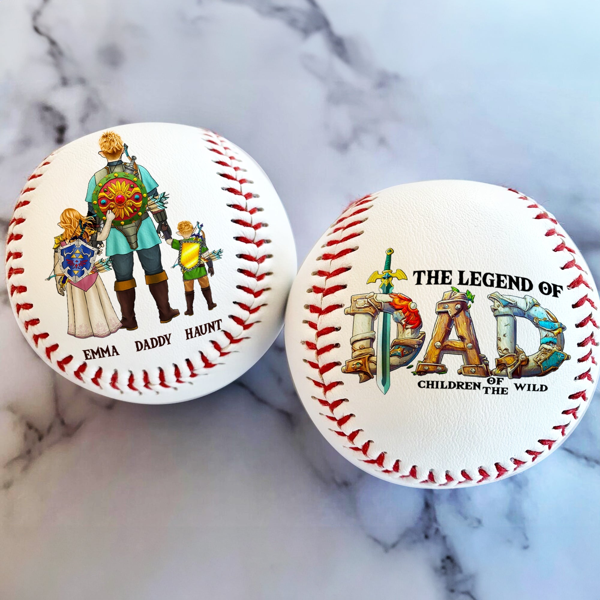"A Legend in Every Game: Personalized Baseball for Dad" - Custom Gift for Fathers and Sports Lovers Baseball PopCulturePrints