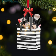 Load image into Gallery viewer, &quot;For the Makeup Lovers: A Personalized Christmas Ornament - Perfect Gift for Beauty Enthusiasts&quot; Ornament PopCulturePrints
