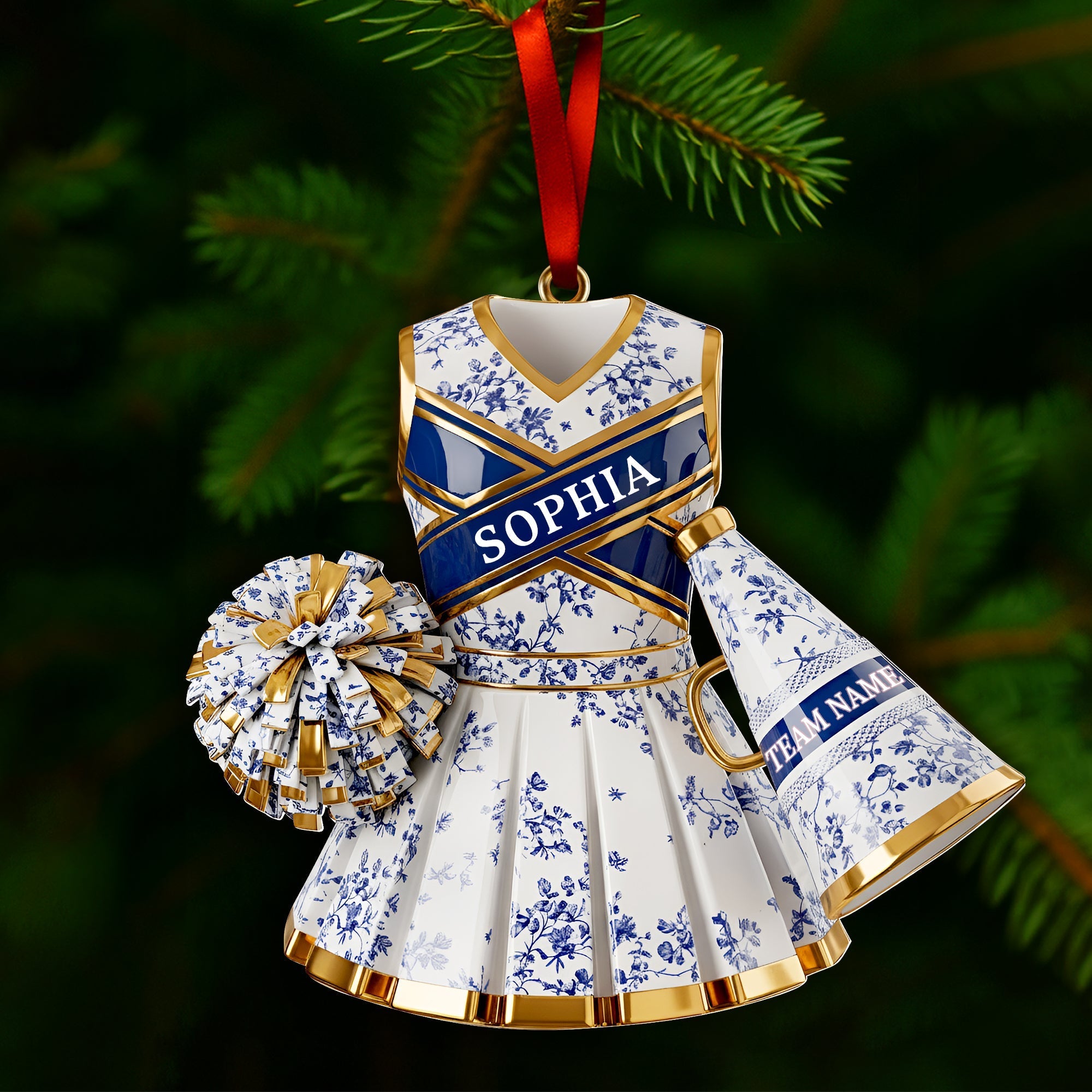 Personalized Cheerleader Christmas Ornament - A Festive Gift for Cheerleading Fans Ornament PopCulturePrints