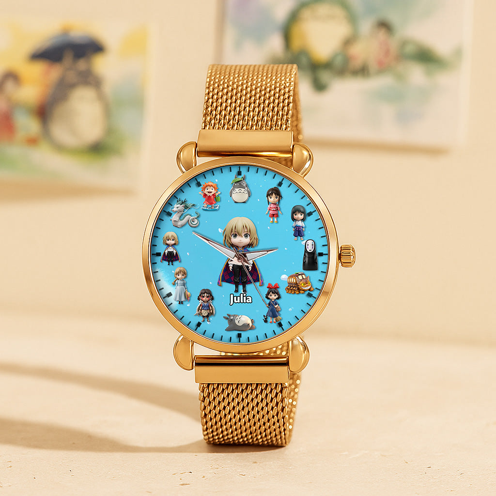 Cute Cartoon Mesh Strap Quartz Watch - Personalized Gift for Cartoon Lovers Quartz Watch PopCulturePrints