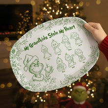 Load image into Gallery viewer, My Grandkids Stole My Heart - Personalized Grandma Plate for Christmas Plates PopCulturePrints
