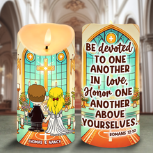 Load image into Gallery viewer, Personalized Valentine&#39;s Day Gifts for Couples - LED Wedding Candle Keepsake Led Candle PopCulturePrints
