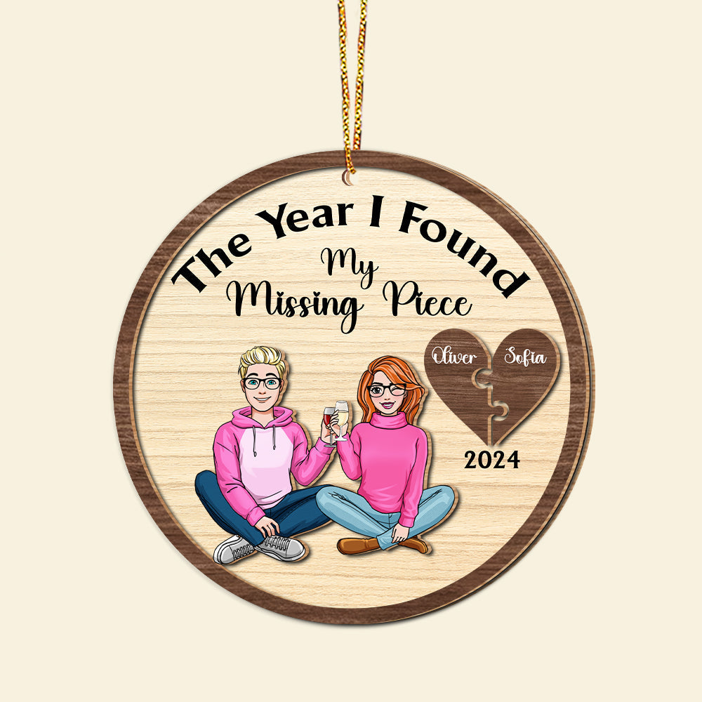 Personalized Romantic Christmas Ornament for Couples - Valentine's Day Gifts Ornament PopCulturePrints