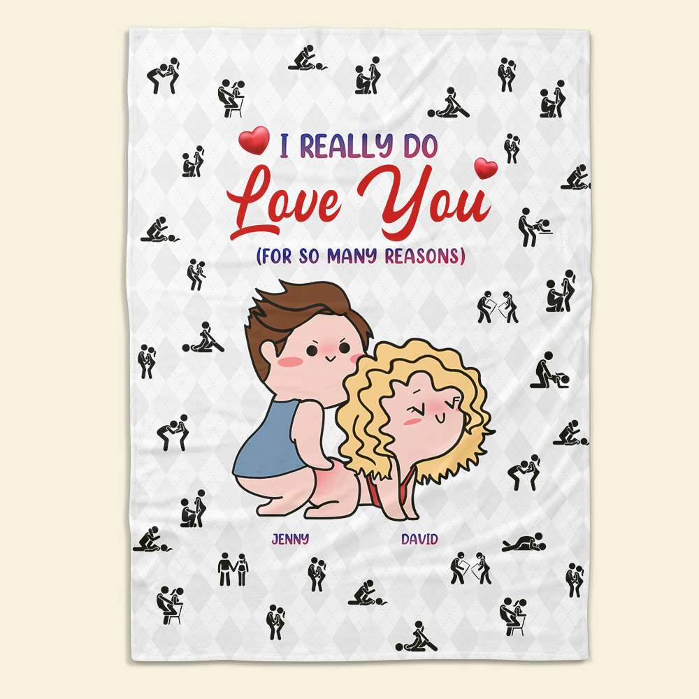 Personalized Couple Blanket - I Really Do Love You Blanket PopCulturePrints