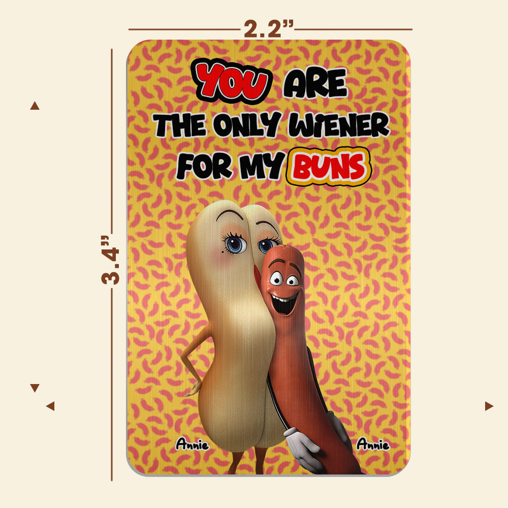 Funny Couples Aluminum Wallet Card - Hot Dog and Bun