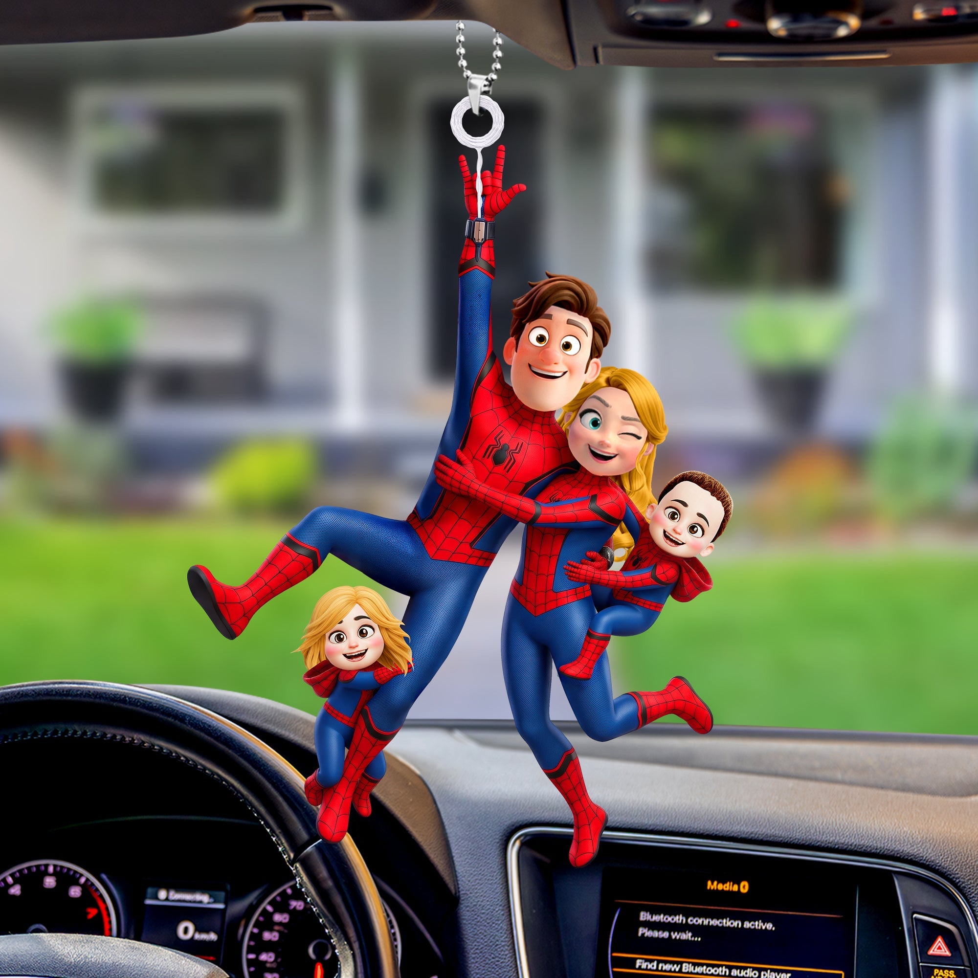 Swing into Fun with Our Spider-Man Family Car Hanging Ornament - Personalized Gifts for Family
