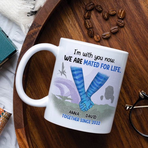Personalized Mated for Life Couple Mug - Custom Names & Dates | Valentine's Day Gifts Coffee Mug PopCulturePrints
