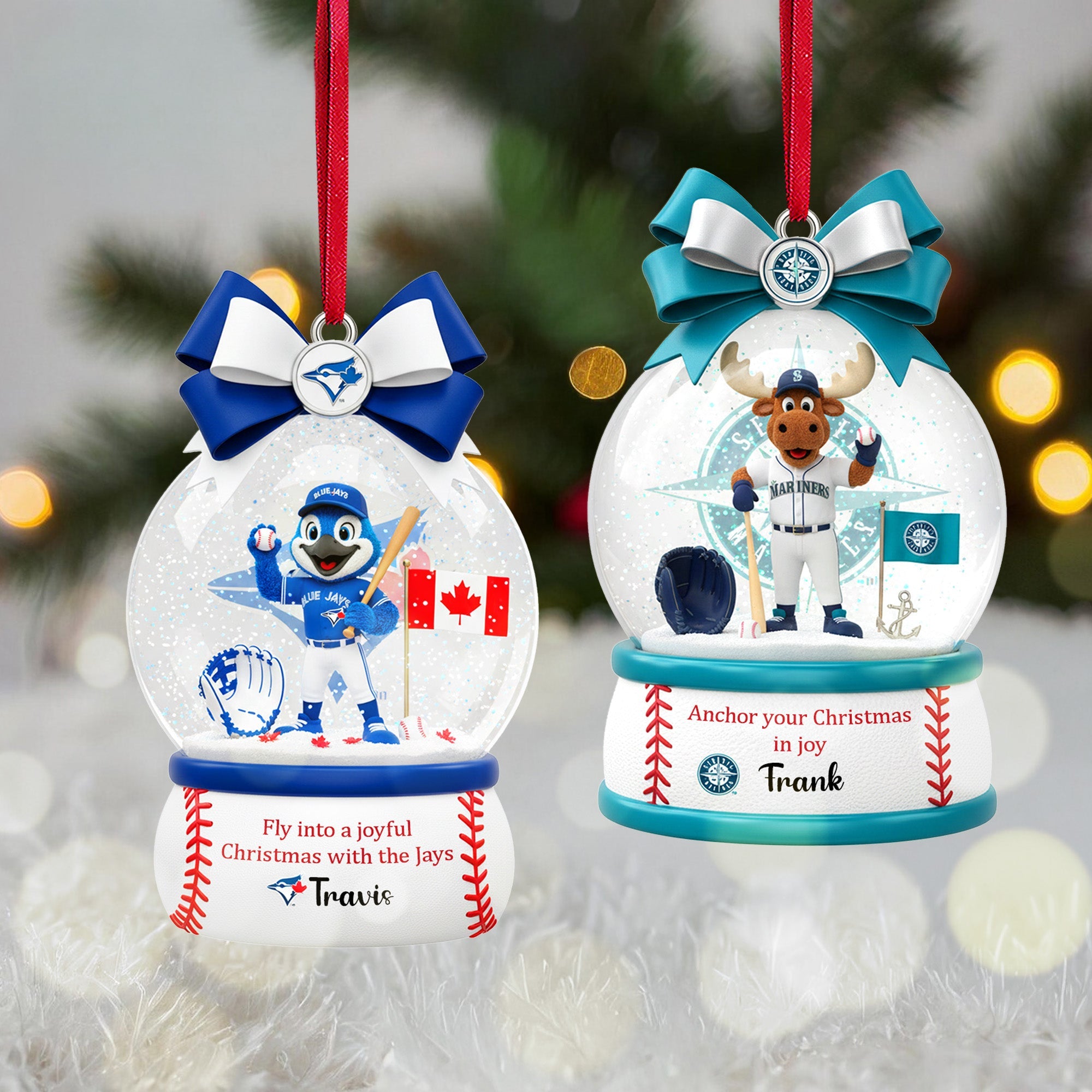 Brew Up Joy This Christmas - Personalized Baseball Lover's Ornament Ornament PopCulturePrints