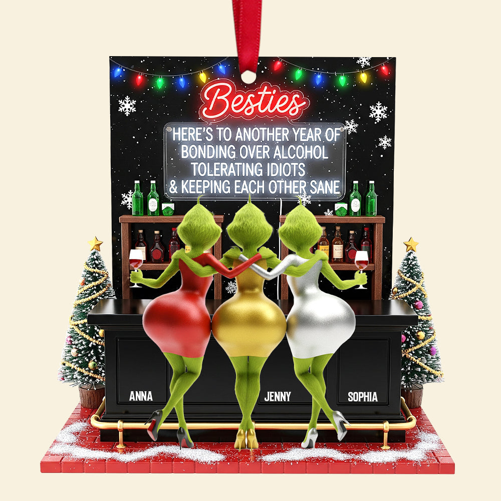 Besties Quote Ornament - Personalized Christmas Gift for Friends